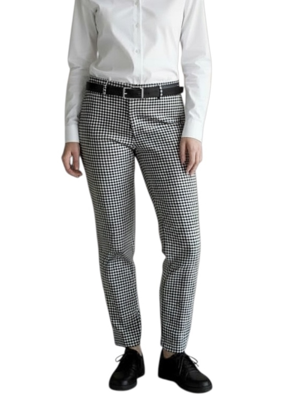 Theory Treeca CL Winhall Pants Sze 6 Black & White Houndstooth Cropped F0704218